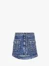 Jw Anderson Blue Curved Patch Pocket Denim Miniskirt In Blue