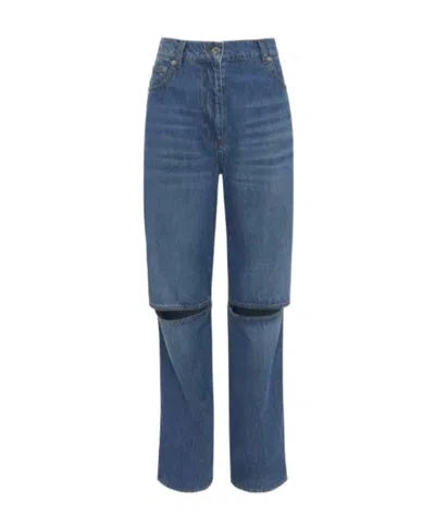 JW ANDERSON JW ANDERSON CUT-OUT KNEE BOOTCUT JEANS