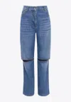 Jw Anderson Cut-out Bootcut Jeans In Denim