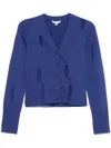 Jw Anderson Cut-out Cardigan In Blue