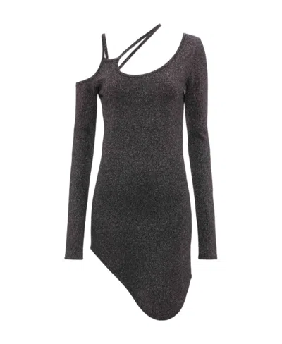 Jw Anderson Cut Out-detail Asymmetric Minidress In Black