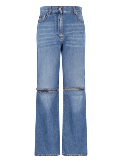 Jw Anderson Cut-out Detail Jeans In Lightblue