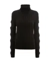 Jw Anderson Cut Out Sleeve Turtleneck Jumper In Black