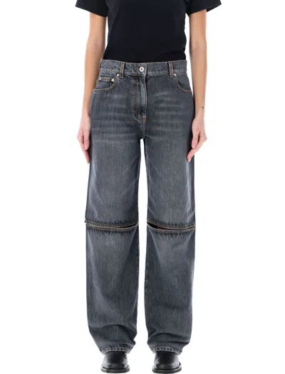 Jw Anderson Cut-out Knee Bootcut Jeans For Women In Grey