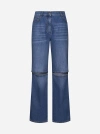 Jw Anderson Cut-out Knee Jeans In Blue