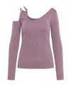 Jw Anderson Cut-out Metallic Asymmetric Top In Purple