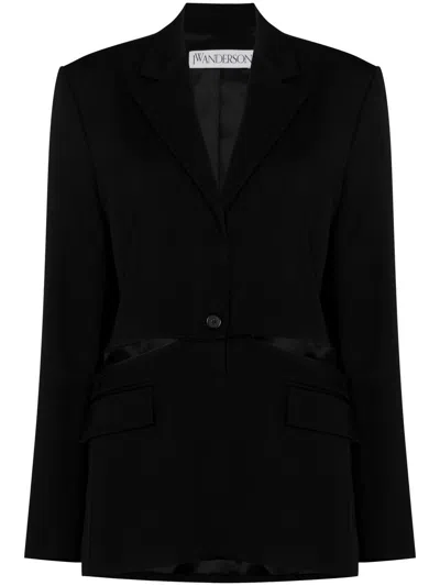 Jw Anderson Cut-out Oversized Blazer In Black