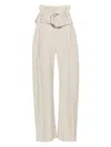 Jw Anderson Taupe Gathered Waist D-ring Trousers In Neutrals