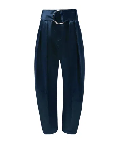 Jw Anderson D-ring Pleated Trousers In Navy Blue