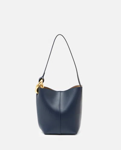 Jw Anderson Dark Blue Corner Small Bucket Bag