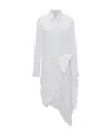 Jw Anderson Deconstructed Cotton Shirtdress In White