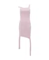 Jw Anderson Deconstructed Knitted Mini Dress In Pink