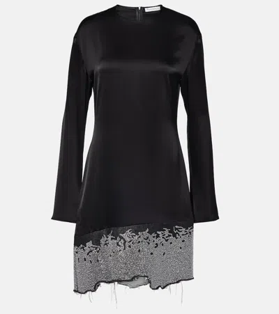 Jw Anderson Black Triacetate Blend Dress In Animal Print