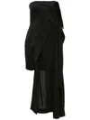Jw Anderson Deconstructed-coat Strapless Minidress In Black