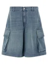 Jw Anderson Light Blue Bermuda Shorts With Cargo Pockets And Logo Patch On The Back In Blue