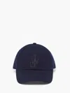 Jw Anderson Denim Baseball Cap With Anchor Logo In Blue