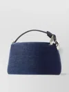 Jw Anderson Denim Corner Shoulder Bag With Leather Strap In Blue