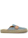 Jw Anderson Suede Lace-front Platform Espadrille In Blue