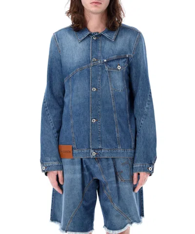 Jw Anderson Indigo Twisted Denim Jacket In Blue