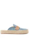 Jw Anderson Suede Lace-front Platform Espadrille In Blue