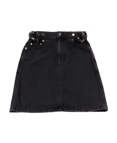 Jw Anderson Denim Midi Skirt In Black
