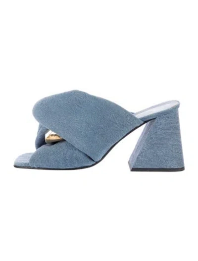 Pre-owned Jw Anderson Denim Mules In Blue