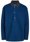 Jw Anderson Long Sleeve Polo Shirt With Patch Pocket In Blue
