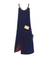 Jw Anderson Navy Twisted Workwear Denim Midi Dress In Blue