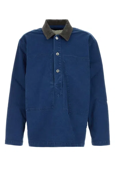 Jw Anderson Denim Polo Shirt In Blue