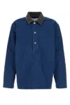 Jw Anderson Long Sleeve Polo Shirt With Patch Pocket In Blue