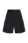 Jw Anderson Cargo Denim Shorts In Black