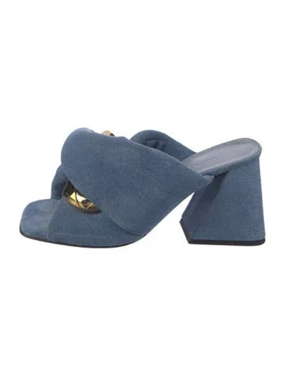 Pre-owned Jw Anderson Denim Slides In Blue