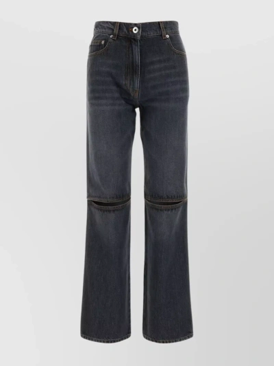 Jw Anderson Cut-out Straight Jeans In Black