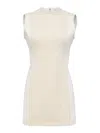 Jw Anderson Paneled Sleeveless Mini Shift Dress In White