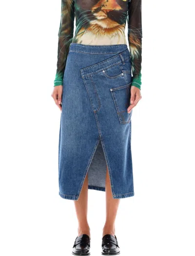 Jw Anderson Denim Twisted Midi Skirt
