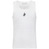 Jw Anderson White Sleeveless Top With Logo Embroidery On The Front