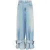 Jw Anderson Wide Jeans With Adjustable Ankle Height Belts