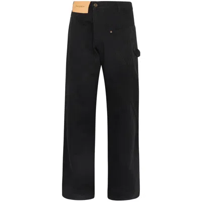Jw Anderson Denim Wide-leg Jeans In Black