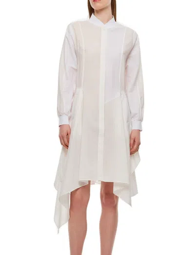 Jw Anderson Detachable Sleeved Asymmetric Hem Dress In White