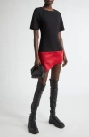 Jw Anderson Black Crew-neck Asymmetric Minidress In Black