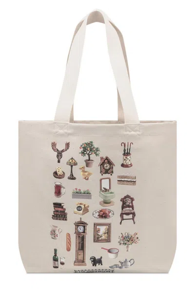 Jw Anderson Diorama Furniture Printed Tote Bag In Natural