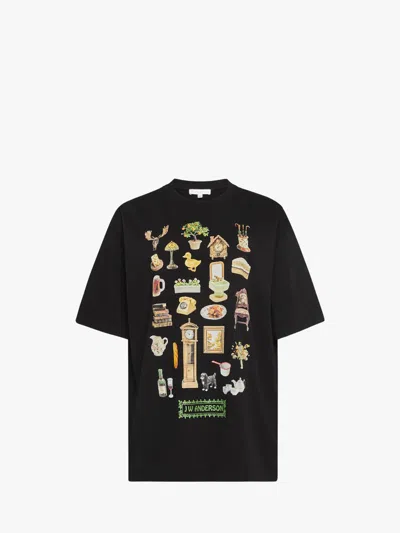 Jw Anderson Diorama Printed T-shirt In Black