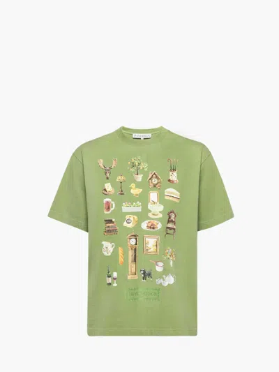 Jw Anderson Diorama Printed T-shirt In Green