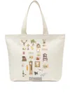 Jw Anderson Beige Canvas Diorama Furniture Print Tote In Neutrals