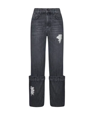 JW ANDERSON JW ANDERSON LOGO PATCH DISTRESSED JEANS