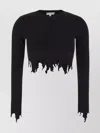 Jw Anderson Lasercut Long Sleeves Crop Top In Black