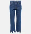 Jw Anderson Lasercut Cropped Jeans In Blue