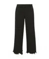 Jw Anderson Ladies Grey Distressed-effect Straight-leg Trousers In Black