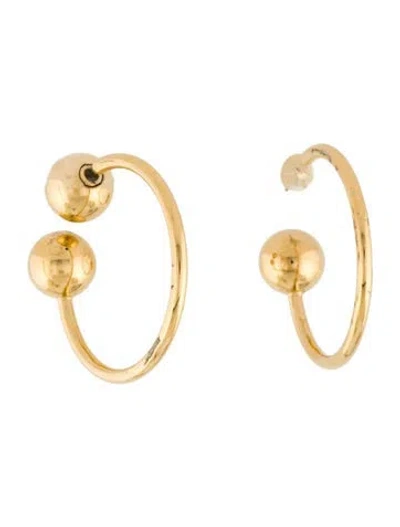 Pre-owned Jw Anderson Double Ball Hoop Earrings In Multi