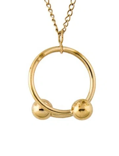 Pre-owned Jw Anderson Double Ball Pendant Necklace, 28.5" In Multi